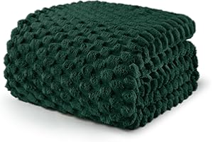 ‎EXCLUSIVO MEZCLA Exclusivo Mezcla Kuscheldecke Fleece Decke, Flauschige Sofadecke 220 x 240 cm, Jacquard-Überwurfdecke Wohndecke Tagesdecke, Warm und Leicht für Ganzjahreszeit, Dunkelgrün