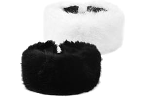 EDLMKM 2 Pcs Women Faux Fur Headband, WWinter Earwarmer Earmuff Ski Hat, Fluffy Winter Ear Warmer Hairband, Fluffy Headband, Womens Furry Winter Hat, Womens Fur Hats, Ear Muffs, Muffs Headbandd