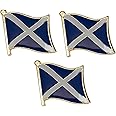 3 x Flag of Scotland Cross of Saint Andrew Scottish Flag Pin Badges