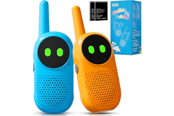 Talkie Walkie Enfants Rechargeable 2 pièces, NXGKET Cadeau Garcon Fille 3 4 5 6 7 8 9 10 Ans, Jouet Enfant 3-12 Ans,avec Batteries intégrées Câble USB-C,pour Camping Jeu d'Aventure Randoneé