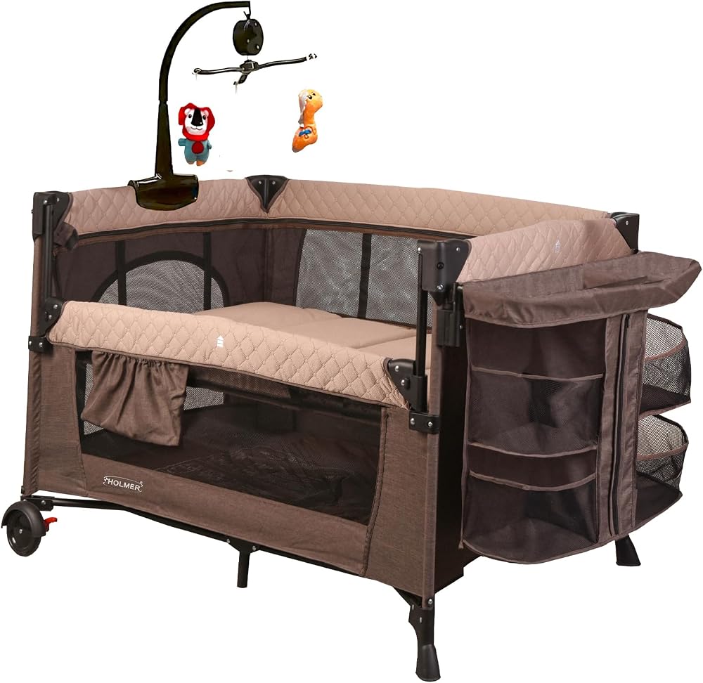 Holmer Maxi Comfort Coolstyle (Anne Yanı-Deluxe Kumaş) Premium Dönenceli Oyun Parkı/Anne Yanı 70x110cm (Kahve)