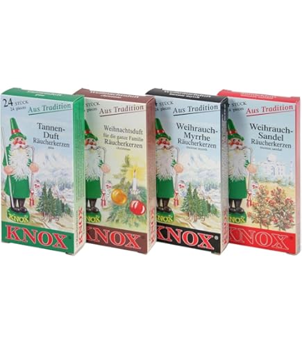 KNOX XXL set van 2 wierookkegels, kerstreuzen met wierookschaal, hoeveelheid: 10 stuks, made in Germany