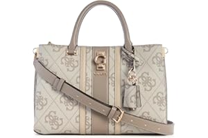 GUESS borsetta borsa a tracolla Erenia Girlfriend Satchel Dark Taupe Logo grigio talpa