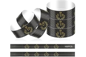 LOPKJ Braccialetti Carta 100pz Eventi Bracciali Discoteca Bracciali Carta per Eventi Bracciali Monouso Braccialetti Carta Braccialetti di Identificazione Braccialetti Monouso Braccialetti Festa Nero VIP