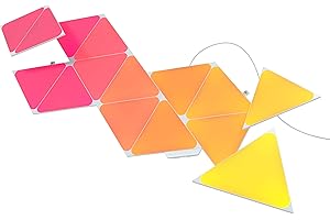 Nanoleaf Shapes Triangle Starter Kit, 15 Triángulos Luminosos LED RGBW - Apliques de Pared Interior Modulares, Luces Led Inteligentes 16M Colores WiFi, Compatible con Alexa, para Decoración y Gaming