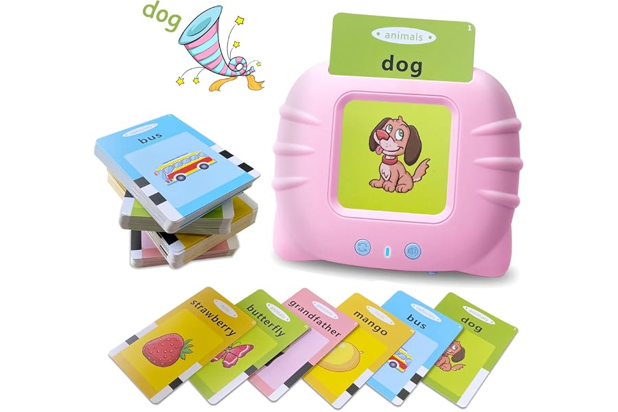 Toddler Talking Flash Cards for 1 2 3 4 5 Year Old Boys and Girls - Language Sensory Learning Device with 224 Sight Words - M