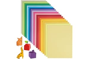 UNCLE PAUL Papier origami 180 feuilles, 20 couleurs vives A4 80 g/m² Papier pliable double face coloré pour projets d'artisanat scolaire bricolage enfants adultes