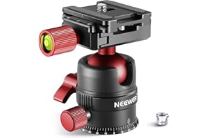 NEEWER Cabezal Trípode, Cabezal de Bola Panorámico Giratorio de 360° con Placa de Zapata Rápida de 1/4 "para Videocámara de Cámara DSLR con Deslizador de Monopié de Trípode- GM28