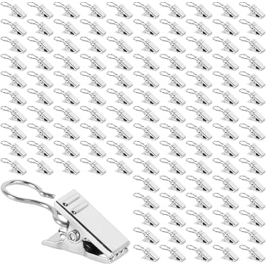 Set van 100 metalen clips, haken voor gordijnen Set van 100 metalen clips, haken voor gordijnen
