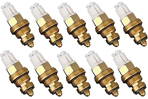 ATCO 10 x 3/8" Zoll Universal Ventil Oberteil Ventiloberteil mit Rastbuchse für Wasserhahn Kaltwasserhahn Armatur Zweigriffmischer Messing