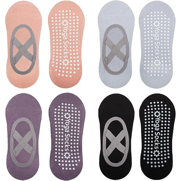 Lot De 3 Paires De Chaussettes Antidérapantes Pour Pilates Et Yoga - Pour Femme - Pour Barre, Ballet, Danse, Entraînement à L'hôpital, Gris, Taille Unique
