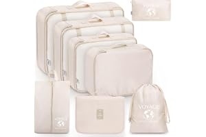 MURISE Packkuber Set om 8/Set om 6, Klädpåsar, Suitcase Organizer Set för Semester och Resor, Rese Organizer, System för Reseorganisering