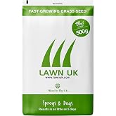 Lawn UK Hardwearing Grass Seed - Sprogs & Dogs Grass Seeds Fast Growing - 500g up to 15sqm Coverage - Ideal for Family Lawns