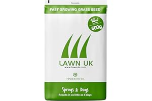 Lawn UK Hardwearing Grass Seed - Sprogs & Dogs Grass Seeds Fast Growing - 500g up to 15sqm Coverage - Ideal for Family Lawns - Super Durable Perfect for Children & Pets