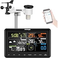 Sainlogic Professional Wireless Wetterstation mit solarbetriebenem Außensensor, Regenmesser, Wettervorhersage…