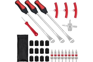 MOBUMEIA 29 Stück Reifenmontierhebel, Reifen Montage Werkzeug, Reifen Hebel Werkzeug Löffel, Reifen Montiereisen, Mit 3 Rad Felge Protektoren, Für Motorrad, Fahrrad, Wagen Reifen