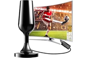 DTB TECH Antenne TV intérieur puissante,Antenne TNT intérieur,HD Digital Smart TV Antenna, Adapté pour Portable Indoor antenne,supporte Les 4K 1080P Chaîne Locale