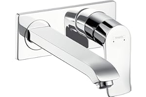 hansgrohe Metris Jednouchwytowa bateria umywalkowa montaż ścienny podtynkowy, wylewka 16,5 cm, element zewnętrzny chrom, 31085000