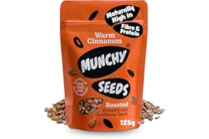 MUNCHY SEEDS Warm Cinnamon, Sunflower, Pumpkin, Protein Snack, Plant-Based Fibre & Vitamin E, Sweet & Delicious To Eat, Vegan Snacks For Kids, Add to Cereal, Porridge or Yoghurt - 125g Sharing Pack