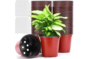 RDDAIPE 100 Pieces Pot Semis Ø 10cm, Pot de Fleur Plastique avec 100 Étiquettes, Pot Plastique Plante, Réutilisables Pot de Culture, Godet Semis pour la Plantation Jardin Intérieure et Extérieure