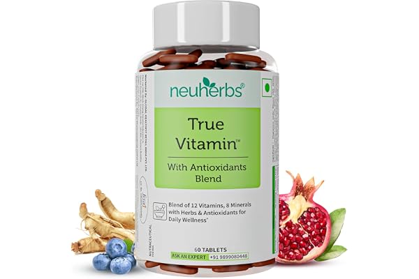 Neuherbs True Vitamin With Iodine Multivitamin With Zinc, Vitamin C, Vitamin-D, Gingseng, Ginkgo Biloba, Coenzyme Q-10, Lutein & Choline For Men And Women