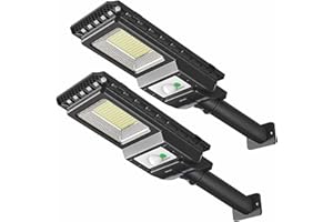 LEKIA Farolas Solar Exterior, Potente 100W Lámpara Solar Exterior con Detector de Movimiento, 156 LED 2000 Lúmenes Impermeable Foco Solares Exteriors Pared para Patio, Valla, Jardín - 2 Paquetes