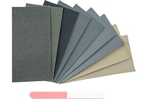 GC ABRASIVES Micro-Mesh Regular Poliertuch-Set in verschiedenen Stärken | 9 Blatt à 15,2 x 7,6 cm + 3-Wege-Flexi-Feile | zum Polieren von Acryl, weichen Metallen, Holz, Kunststoffen, Beschichtungen, Farben