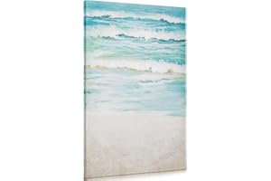 Arborus Gemälde auf Leinwand 60 x 40 cm Ölgemälde Wanddeko Meer Strand Wandbild Handgemaltes Wandgemälde Leinwandbilder für Schlafzimmer Deko Büro Deko Hotel Deko Restaurant Deko Strand Wand Kunst