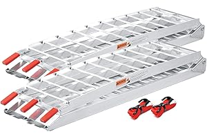 Wiltec Lot de 2X Rampe de Chargement Pliable 2260 x 305 mm – capacité de Charge Max. 680 kg – Profil à tiges – en Aluminium – Rampe d'accès Utilitaire Moto ATV Quad remorque