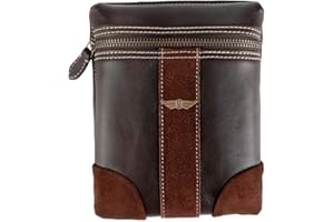 ARTONVEL Motorcycle Tank Bag, 1L - Vintage Full Grain Cowhide Leather & Velvet Leather - Waterproof & Lightweight - Ergonomic - Durable