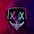 Party LED Masks, Halloween Mask, Scary Mask, LED Lighted Face Transforming Mask, Mask Neon Fun Adult Fancy Dress for Carnivals, Masquerades and Cosplay Costume Parties