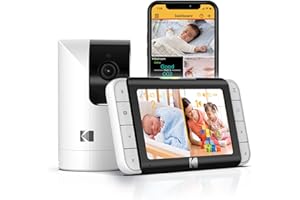 KODAK Cherish C525P Intelligent Video Monitor for Babies, Video for Quick and Reliable Checks, Long Battery Life during Night and Night