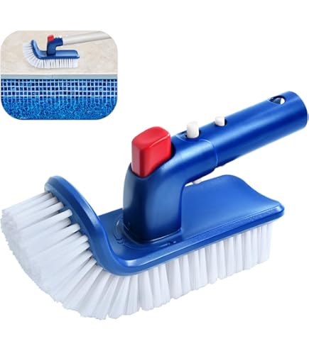Zwembadreinigingsborstel, 43 cm, met nylon borstelharen, EZ-clip, reinigingsborstel, voor het reinigen van muren, tegels, vloeren