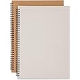 Art Ranger Grid Spiral Notebook, A5 Size (8.5X11 Inches), Kraft Cover 5mm Square Grid/Gridded Pages, Graph Ruled Wirebound Notebooks Pack Of, 160 Pages (80 Sheets)
