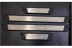 SANQIUTOU Acciaio Inox Battitacco per Auto Sticker Protezione Davanzale Della Porta Protezione Antigraffio Soglia Styling per Porsche Macan 2014-2022 2023 2024, 4 Pezzi