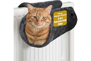 SIMPLY 4 PETS Cat Radiator Bed - Super Soft Faux Fur Cat Hammock for Indoor Cats - Radiator Kitten Beds with Strong Metal Frame, Washable Cover - Warm Bed for Kittens & Large Cats