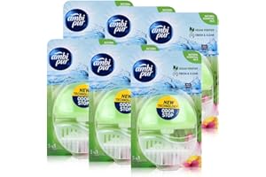 Ambi Pur 6 Stück WC-Lufterfrischer (Halter + Refill 55ml) - Bambus & Lotus