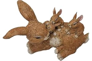 G&H DECOR Statua del prato in resina di coniglio – Decorazione rifinita a mano con dettagli intricati – Scultura da giardino resistente al gelo adatta per interni ed esterni – Coniglietto regalo per patio