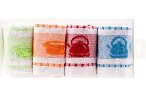 BOSKIMO Strofinacci Cucina Cotone Premium – Set da 4 Canovacci Assorbenti in Spugna e Microfibra – Asciugapiatti di Alta Qualità – Prodotto in Portogallo