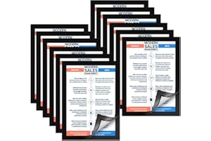 ZHIDIAN 12 Pcs A4 Magnetic Frame Self Adhesive Magnetic Display Frame Magnetic Paper Holder Window Sign Holder Picture Document Frame for License, Photos Notices Wall Whiteboard