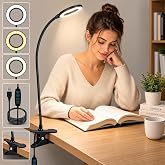 Kyrotech Klipsli LED Kitap Okuma Lambası USB Girişli Aydınlatma Esnek Kollu Metal Ders &Ccedil;alışma Makyaj TikTok YouTube Canlı Ya