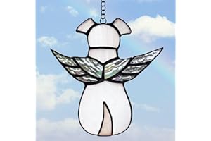 Baoswi Acrylic Window Hanging Angel Dog Memorial Gifts for Dog Lovers, Passing Away Remembrance Memory Ornaments for Dog Lovers, Pet Bereavement Rainbow Wings, Loss of Dog Sympathy Gift, Pet Loss Reme