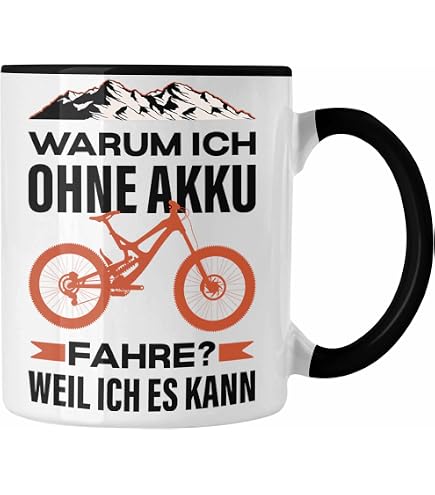 OM3 Emaille-Tasse Mit Fahrrad-Spruch – 300 Ml, Beidseitig Bedruckt, Spülmaschinenfest, Made In Germany