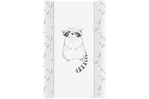 Ceba Baby Fasciatoio da Tavolo rigido 70x50 cm 80x50 cm 2 Cunei Fasciatoio da Lettino Lavabile Fasciatoio da Culla per Bambine e Bambini - procione 80x50