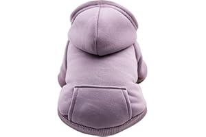 AMAONE Wasserdichte Hundemantel Winter Warme Jacke Hunde Welpen Pullover Junge Für Kleine Mit Tasche - Warmer Hund Medium Hoodie Herbst Kleidung Winter Fleece Haustierkleidung Hunde (1104A-Purple, XS)