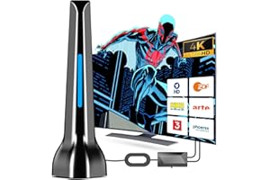 DGUPSP DVBT2 Antenne, zimmerantenne DVB-T & DVB-T2 Antennen mit Verstärker, Großer Reichweite und 360° Empfang, Zimmerantenne für Fernseher mit Starkem Magnetfuß, Geeignet für 4K 1080p & Alle TV-Geräte