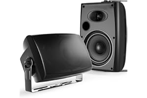 STUDIOFINIX Altoparlanti Bluetooth all'aperto, 6,5 pollici coppia di montaggio a parete resistente all'acqua per interni/esterni, 400W (nero)