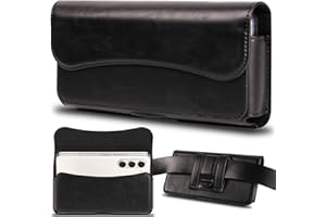 INGIDO Handy Gürteltasche Premium Leder Tasche mit Gürtelclip Handytasche für iPhone 15 Pro Max 14 Pro Max 13 Pro Max 12 Pro Max 11 Pro Max 15 Plus 14 Plus, Galaxy S24 Plus, S23 Plus, Schwarz -L
