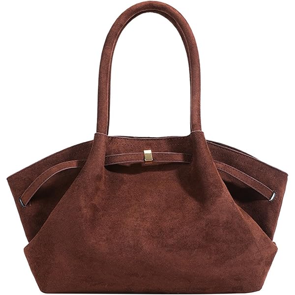 Borsa A Secchiello In Pelle Scamosciata Marrone Vintage – Tracolla, Chiusura A Cou Lisse E Fibbia Magnetica