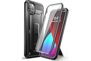 SUPCASE Unicorn Beetle Pro Series etui do iPhone'a 12 Pro Max (wersja z 2020) 6,7 cala, wbudowana osłona ekranu, wytrzymała kabura na cały korpus (czarna)